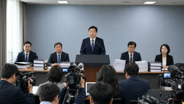 2차 종합특검이 수사 결과를 발표하는 기자회견 모습
