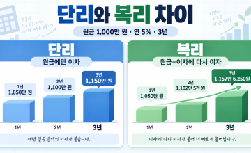 단리 복리 차이 정리｜예금·적금 실제 이자 계산 방법과 세후 수령액
