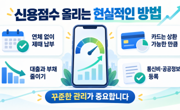 신용점수 올리는 방법 10가지｜신용등급 빠르게 회복하는 현실적인 관리법