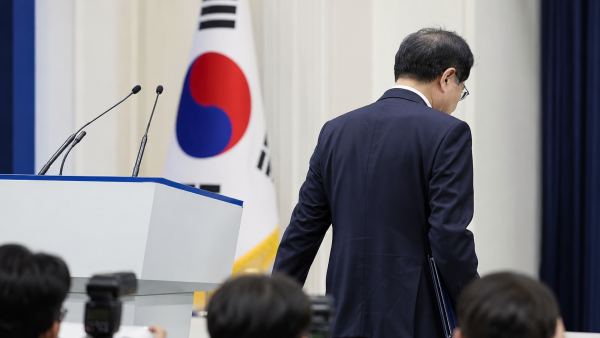 김용범 청와대 정책실장 사퇴를 상징하는 브리핑룸
