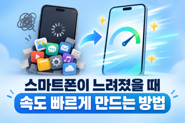 스마트폰의 느린 상태와 속도가 개선된 상태